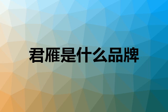 君雁是什么品牌，怎么加入自己的供应链？